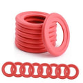 Red oil drain plug gasket set, stacked 14mm crush washers (15 pcs)