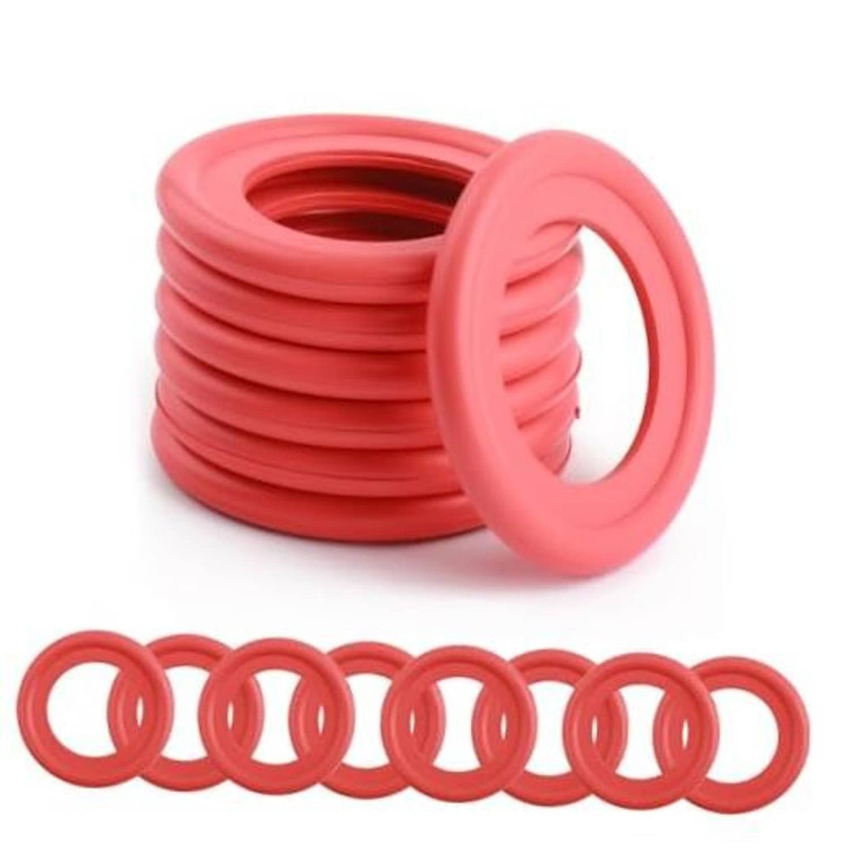 Red oil drain plug gasket set, stacked 14mm crush washers (15 pcs)