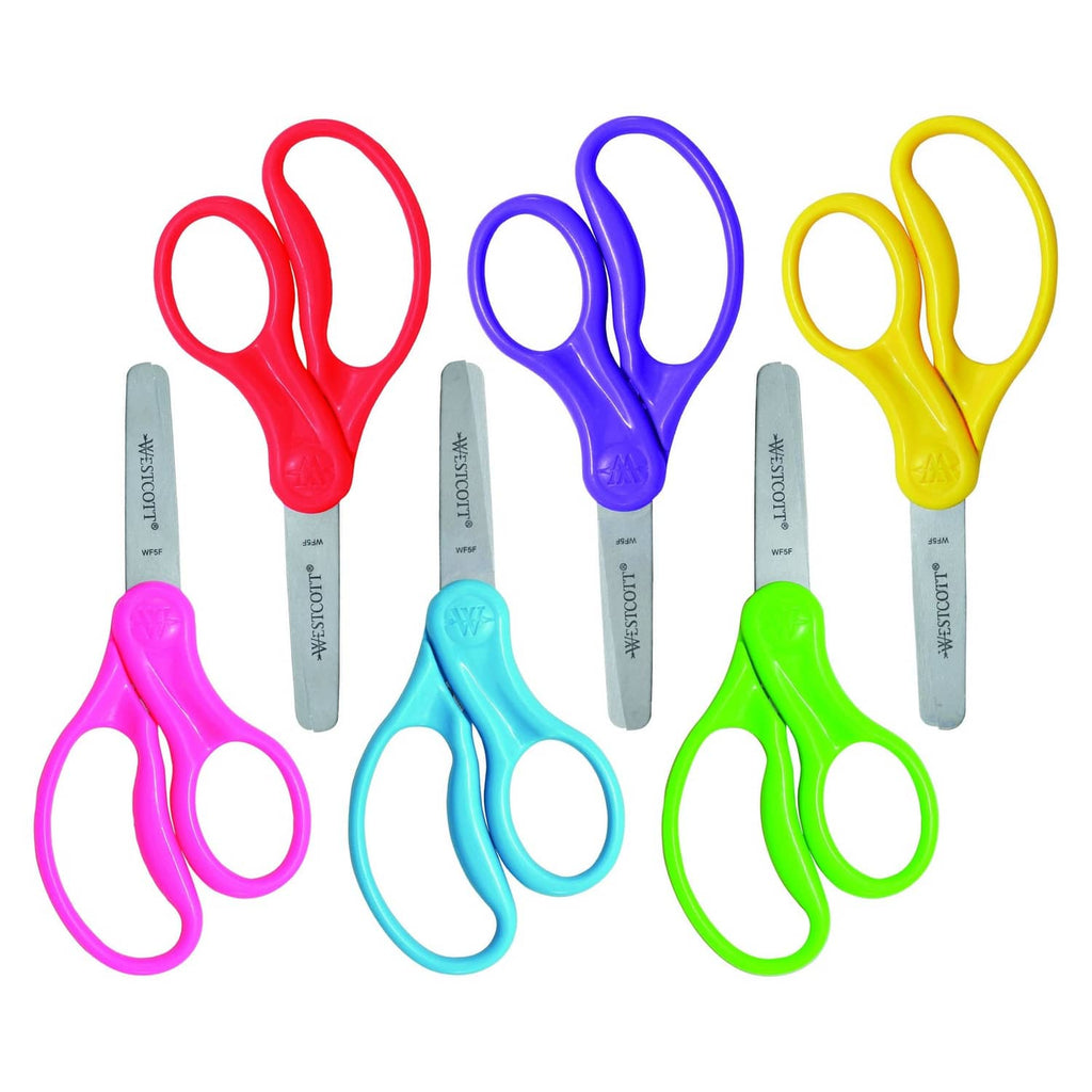 Assorted kids' scissors set with left/right handed blades and colorful handles
