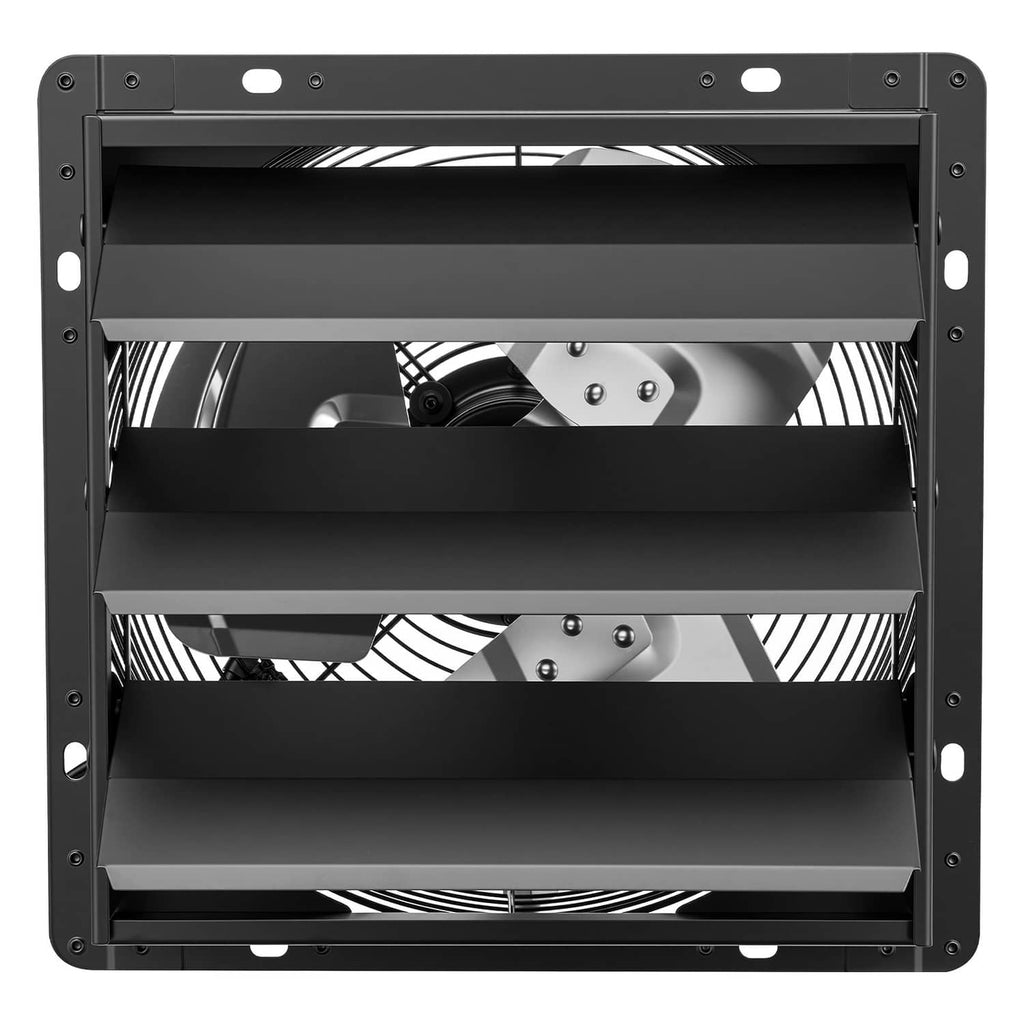 Uimoso 12-inch wall exhaust fan with auto louvers, front grille and fan blades