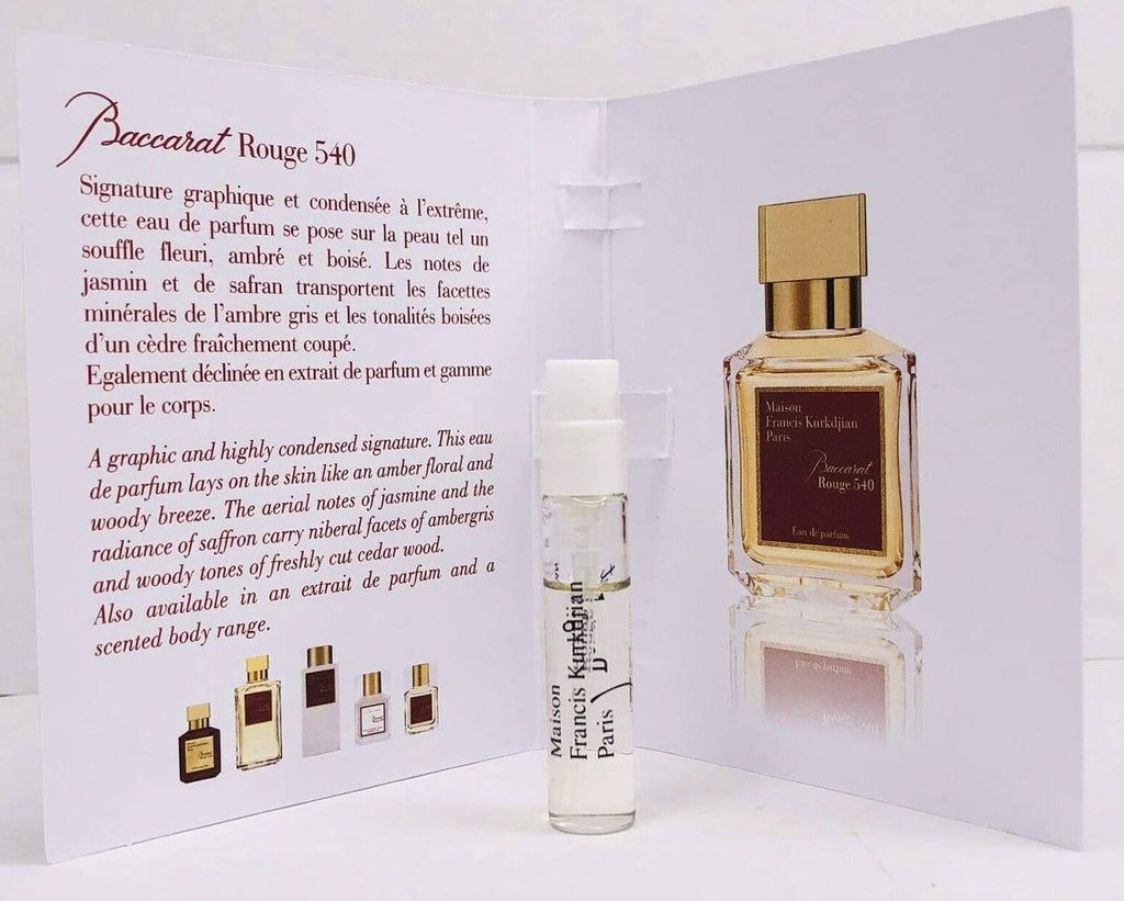 Baccarat Rouge 540 eau de parfum bottle with gold cap and light product box