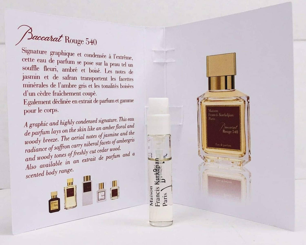 Baccarat Rouge 540 eau de parfum bottle with gold cap and light product box