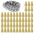Brass clamp-style tube fittings set with 50 mixed brass and silver pieces