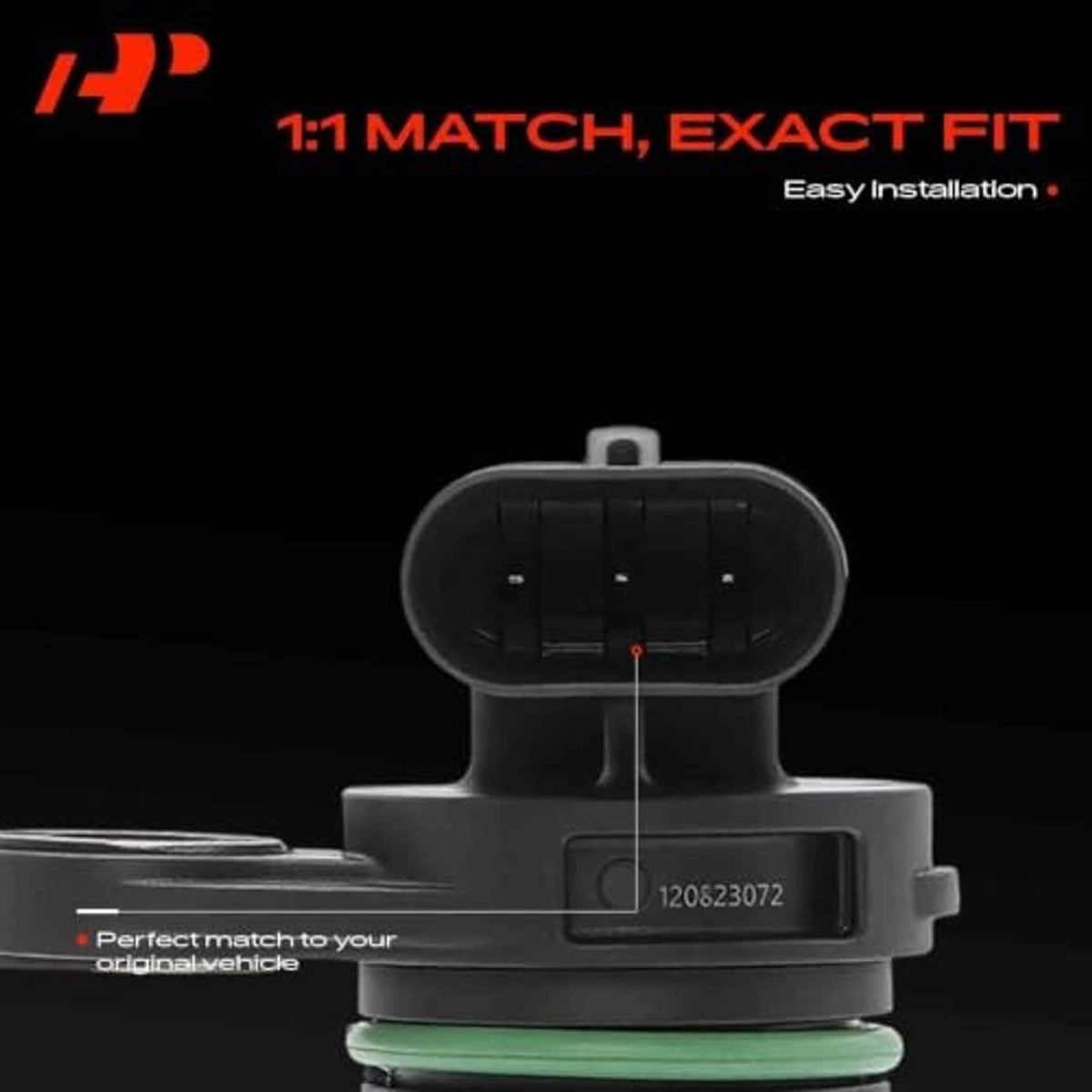 Crankshaft position sensor with connector pins and green sealing ring