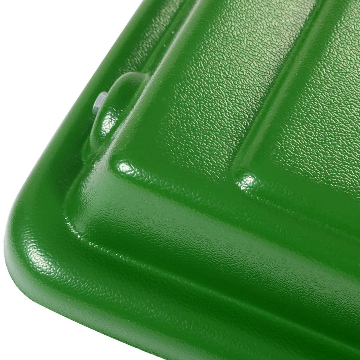 Green sun shade canopy corner with glossy textured finish and mounting point