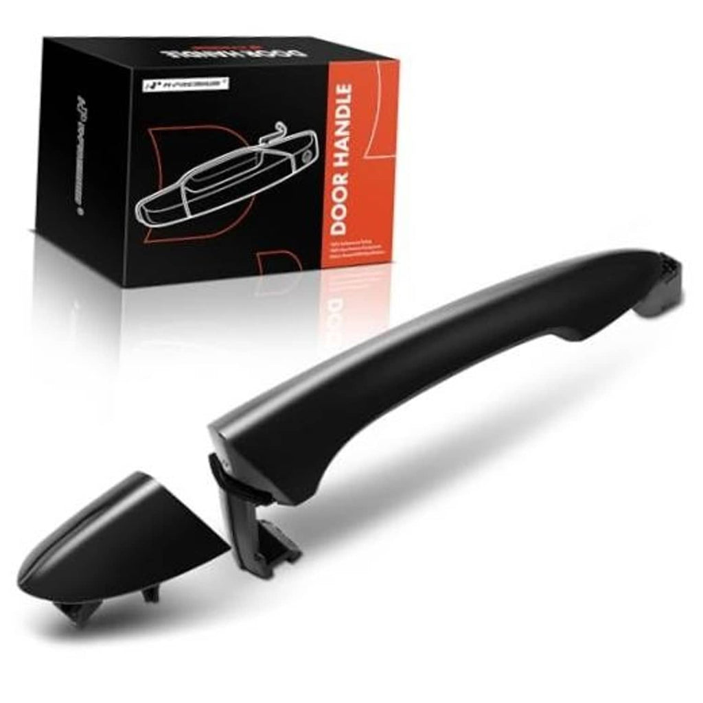 Front passenger exterior door handle, primed black with mounting bracket