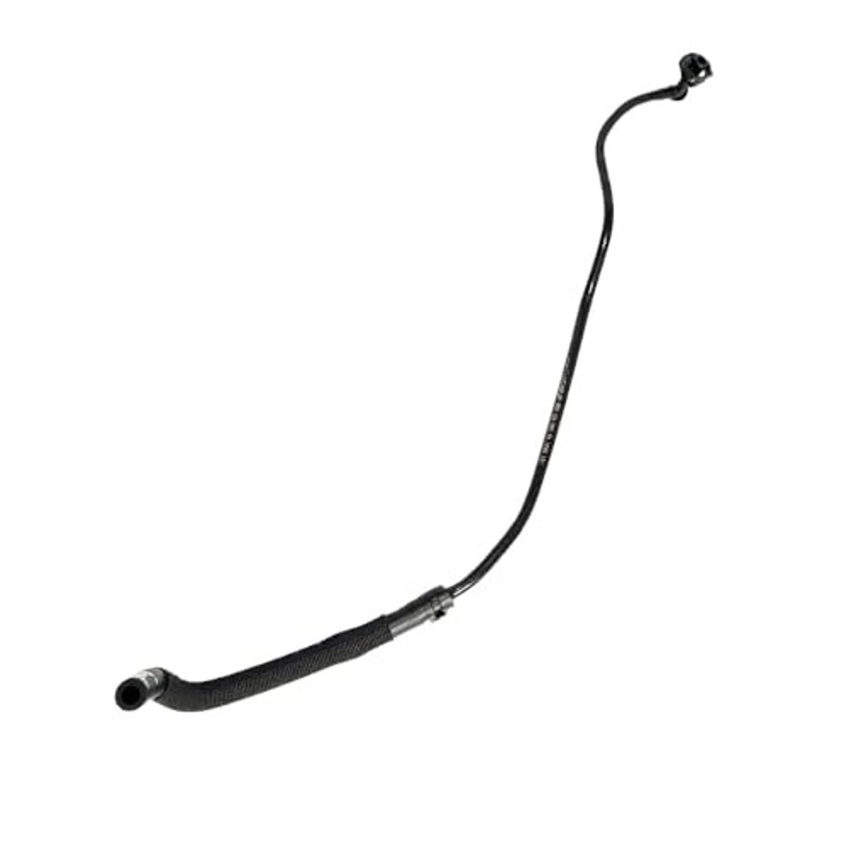 Engine coolant overflow hose set with black rubber tube and connector fittings