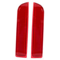 Pair of red rear bumper reflector lenses, tall rectangular left/right