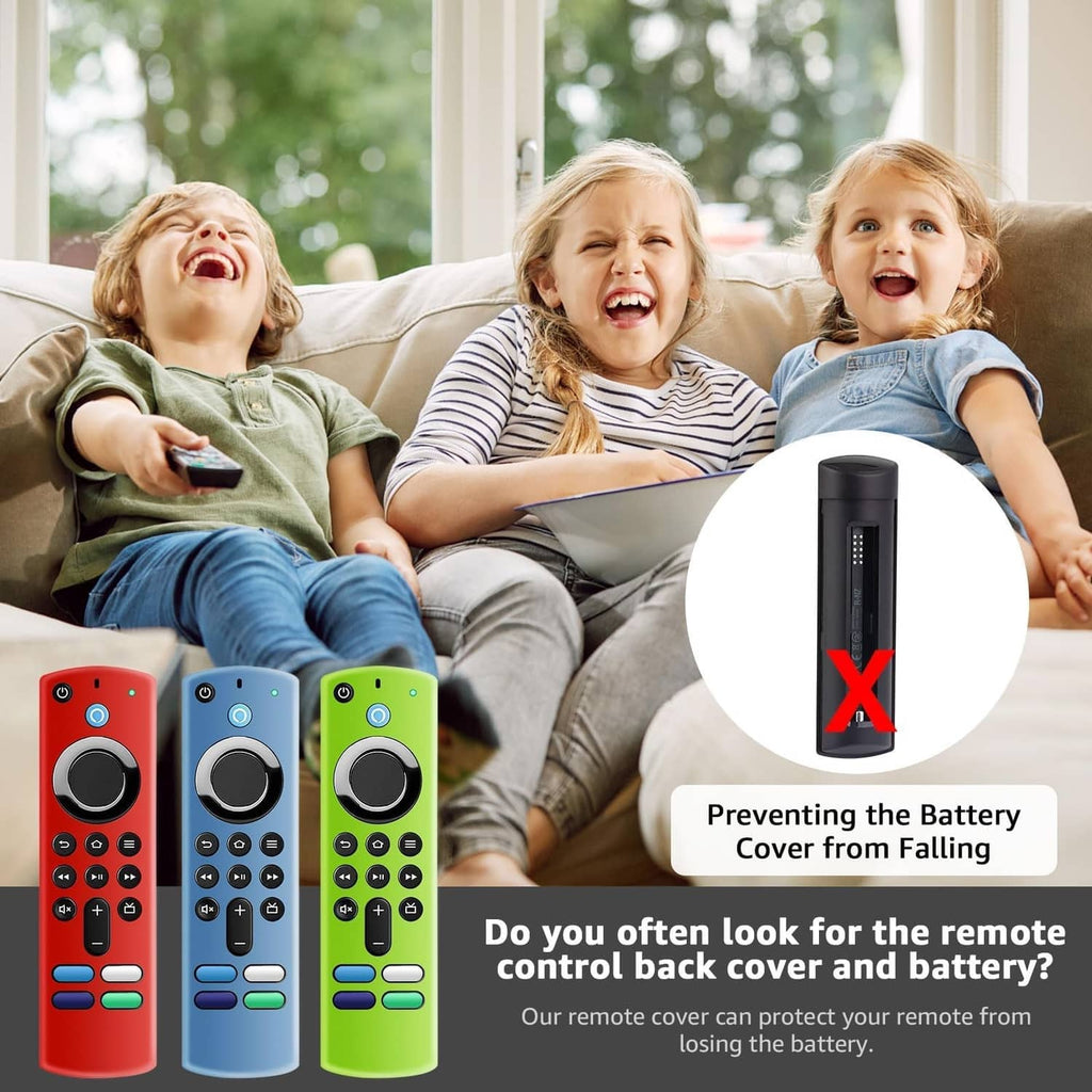 Silicone remote cover set with side buttons, marked to prevent battery cover falling