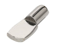 7mm nickel-plated spoon-shaped shelf support peg with curved head for cabinet shelves