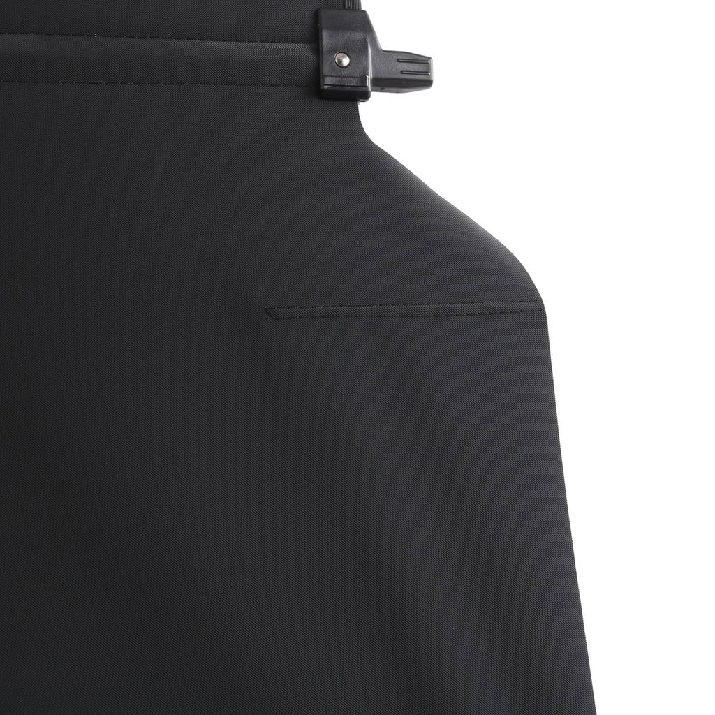 Black cargo cover side panel with stitched seam and latch clip