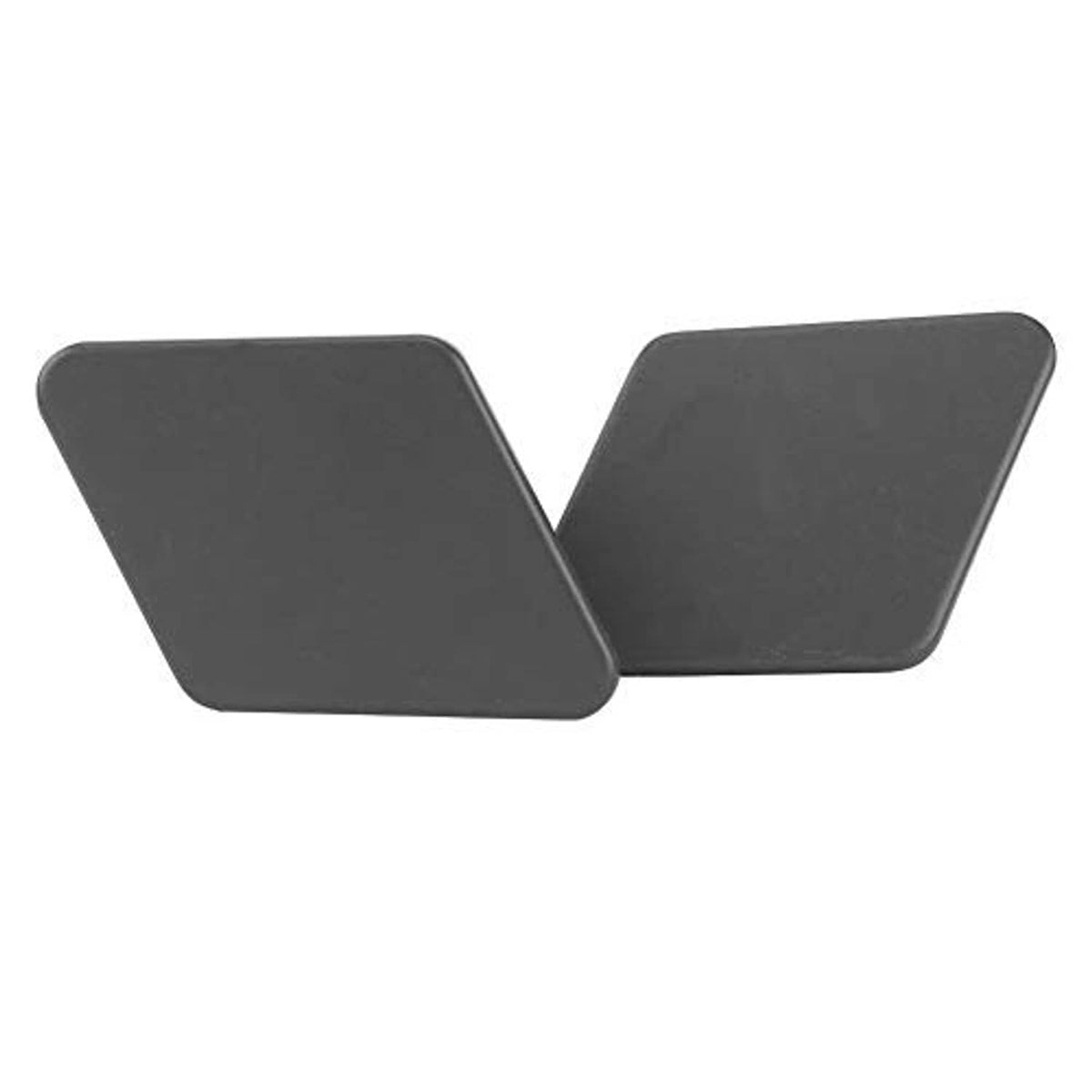 Headlight washer nozzle caps, dark gray plastic covers pair
