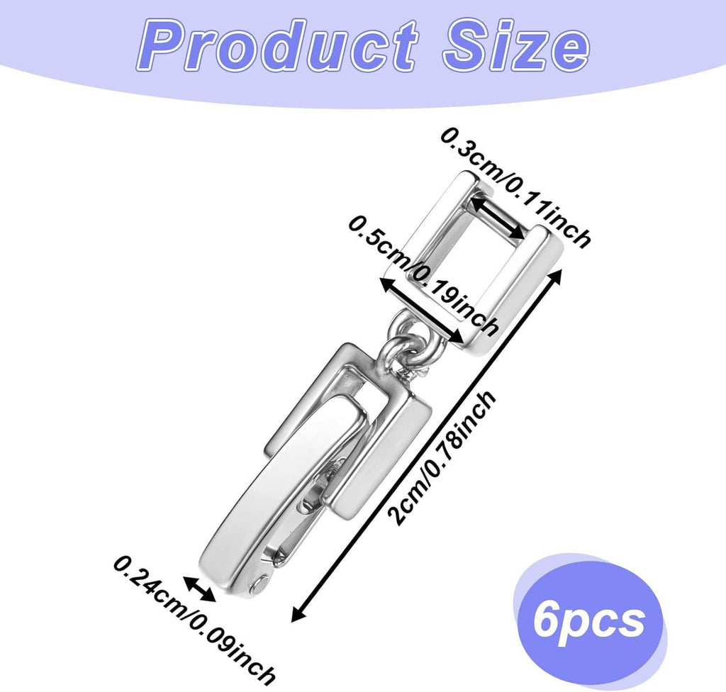 Silver fold-over clasp extender with hinged clip and ring attachment