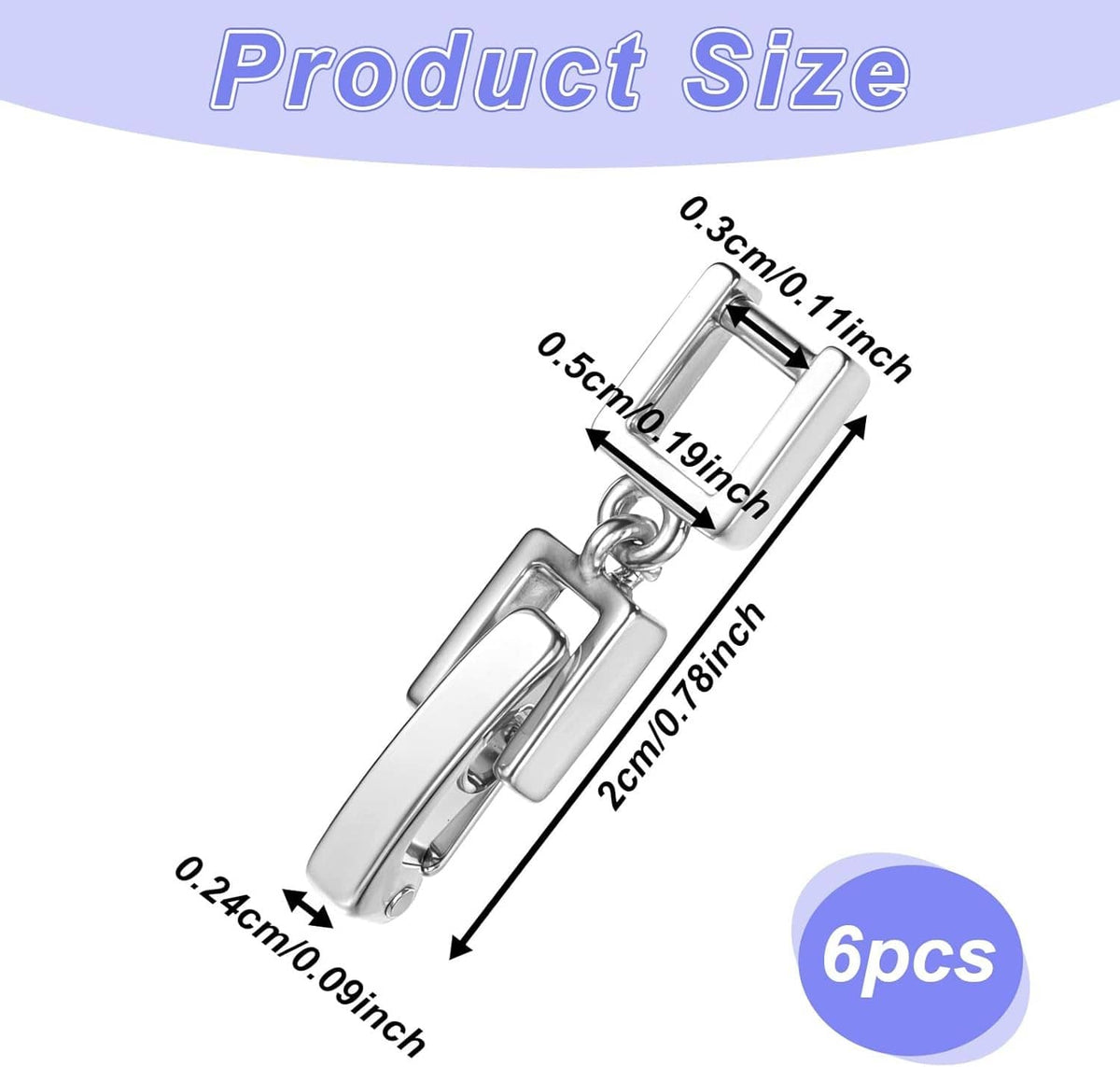 Silver fold-over clasp extender with hinged clip and ring attachment