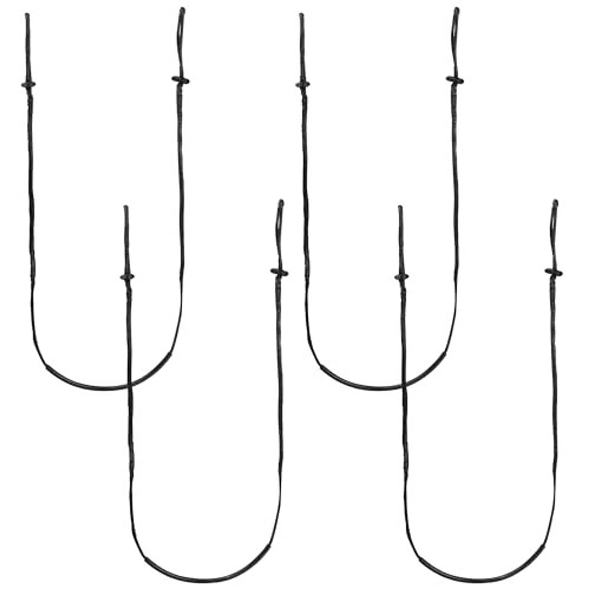 Black rope single-step ladder aide, multiple U-shaped loops with ties (4 pcs)