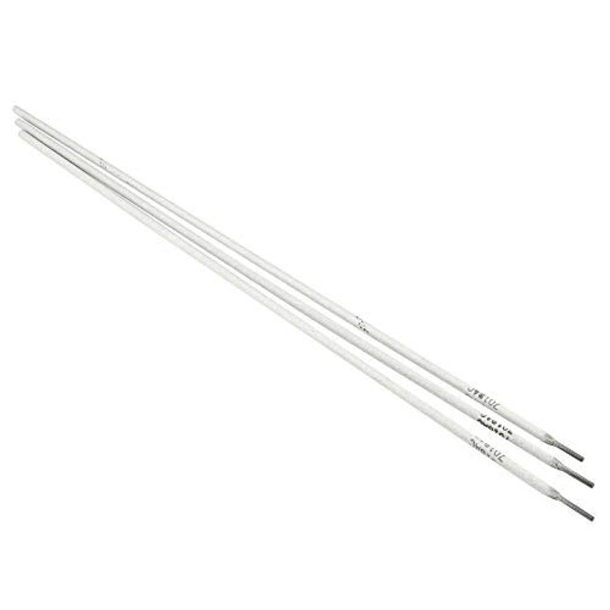 Two exposed silver welding rod electrodes, 3/32 in