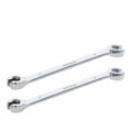 2-piece flare-nut wrench set, chrome finish, double open ends for 6mm and 8mm.