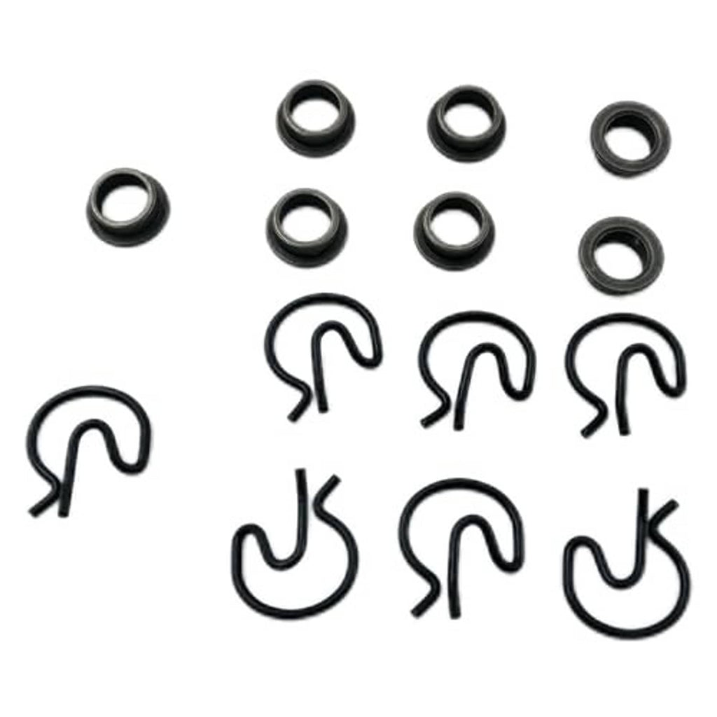 Manual shifter bushing kit components: steel rings and U-shaped spring clips