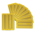 Gold-plated solderable breadboard PCB boards, 10-piece set, yellow with pin holes