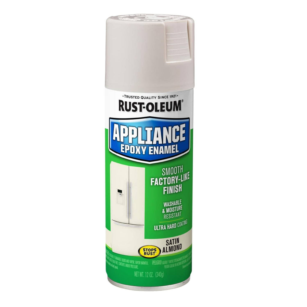 Rust-Oleum appliance epoxy enamel spray paint can, almond satin finish, 12 oz