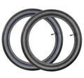 Pair of black butyl rubber inner tubes with straight TR4 valve stems