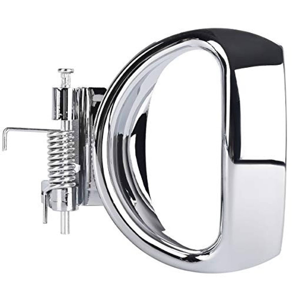 Interior door pull handle, chrome bezel with black top and spring-loaded stem