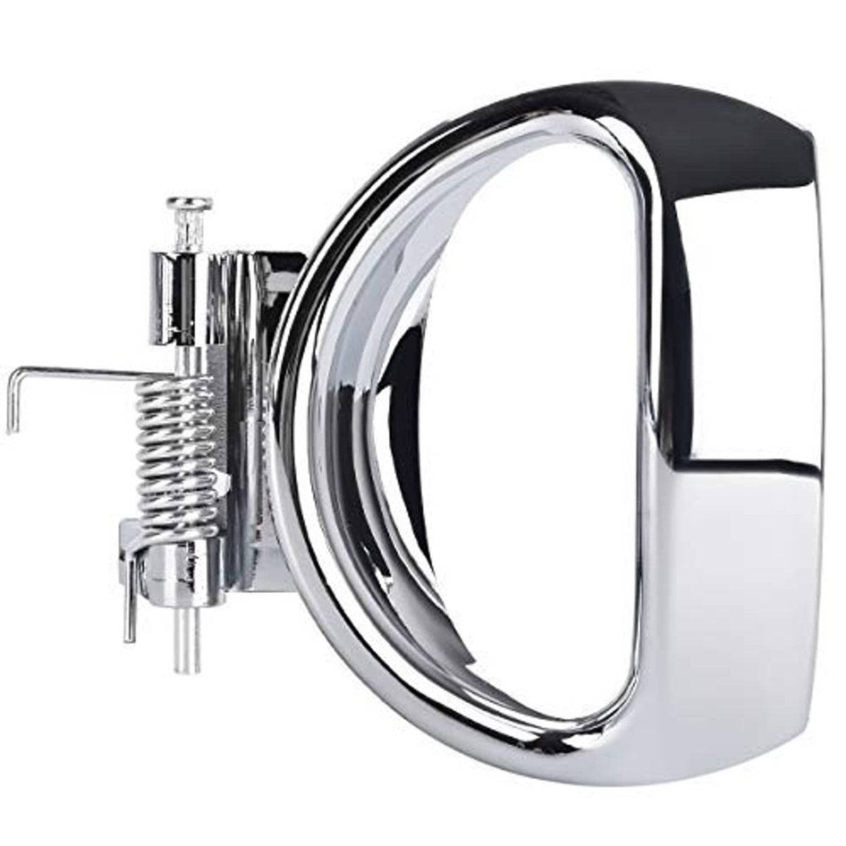 Interior door pull handle, chrome bezel with black top and spring-loaded stem