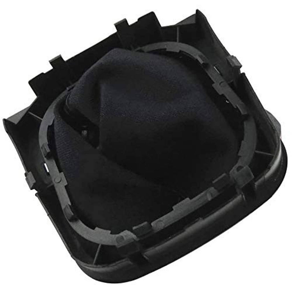 Gear shift knob base cover with molded black plastic for manual shifter