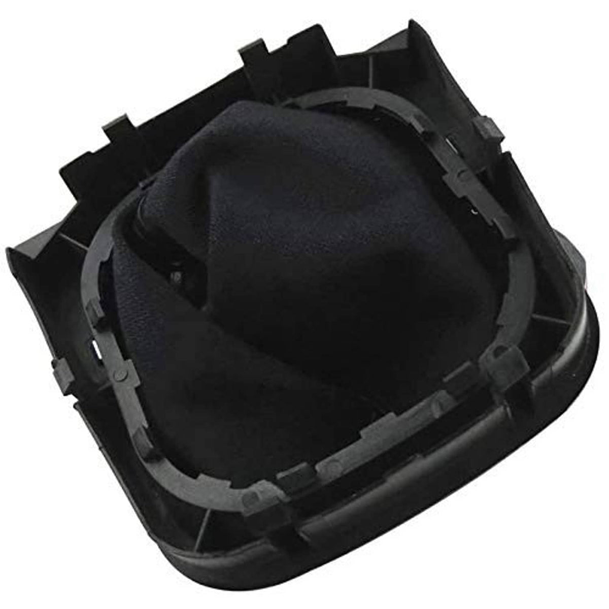 Gear shift knob base cover with molded black plastic for manual shifter