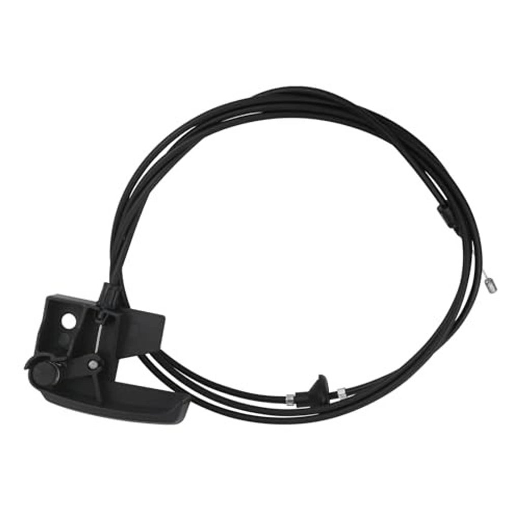 Black hood release cable pull handle assembly, coiled cable with release bracket