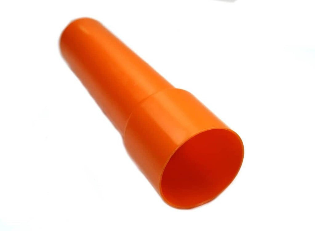 Orange mini fuel adaptor, cylindrical nozzle with open end
