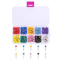 Color map push pins set with clear organizer case and assorted push-pin heads