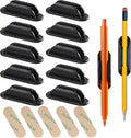 Black silicone adhesive pencil holders, set of 10, with self-stick backing