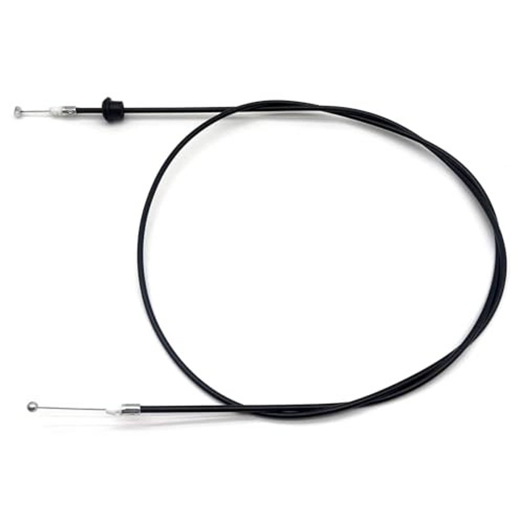 Black hood release control cable with two metal cable ends and a black stop piece