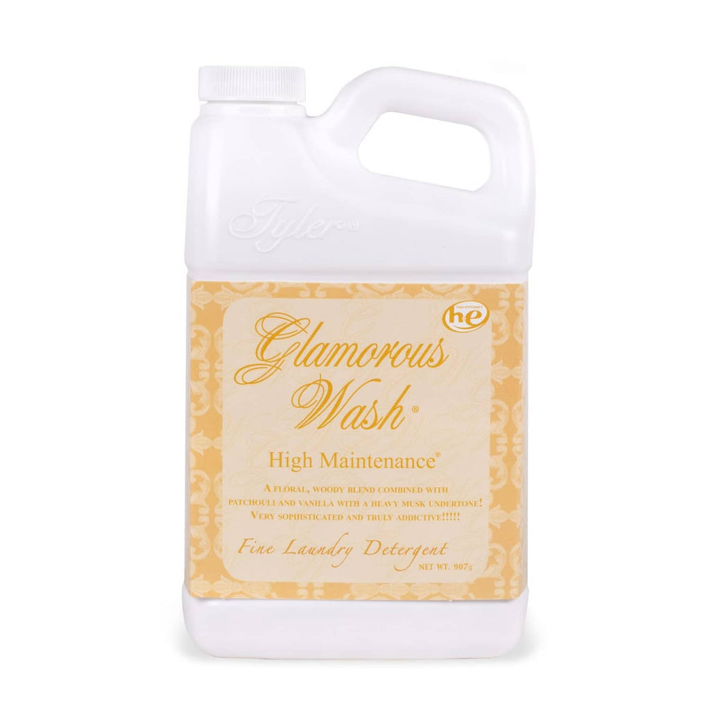 Laundry detergent bottle with Glamour Wash label, beige, 32 fl oz