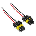 Headlight wiring harness female adapter plugs, 2-pack with red and black wires