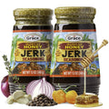 Grace Jamaican Honey Jerk seasoning jars, two 12 oz bottles with honey and jerk labels.