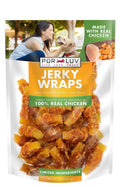 Pur Luv jerky wraps dog treat pouch with sweet potato wrapped in real chicken