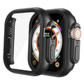 Black hard PC smartwatch case with tempered-glass screen protector, 2-pack (shown together)