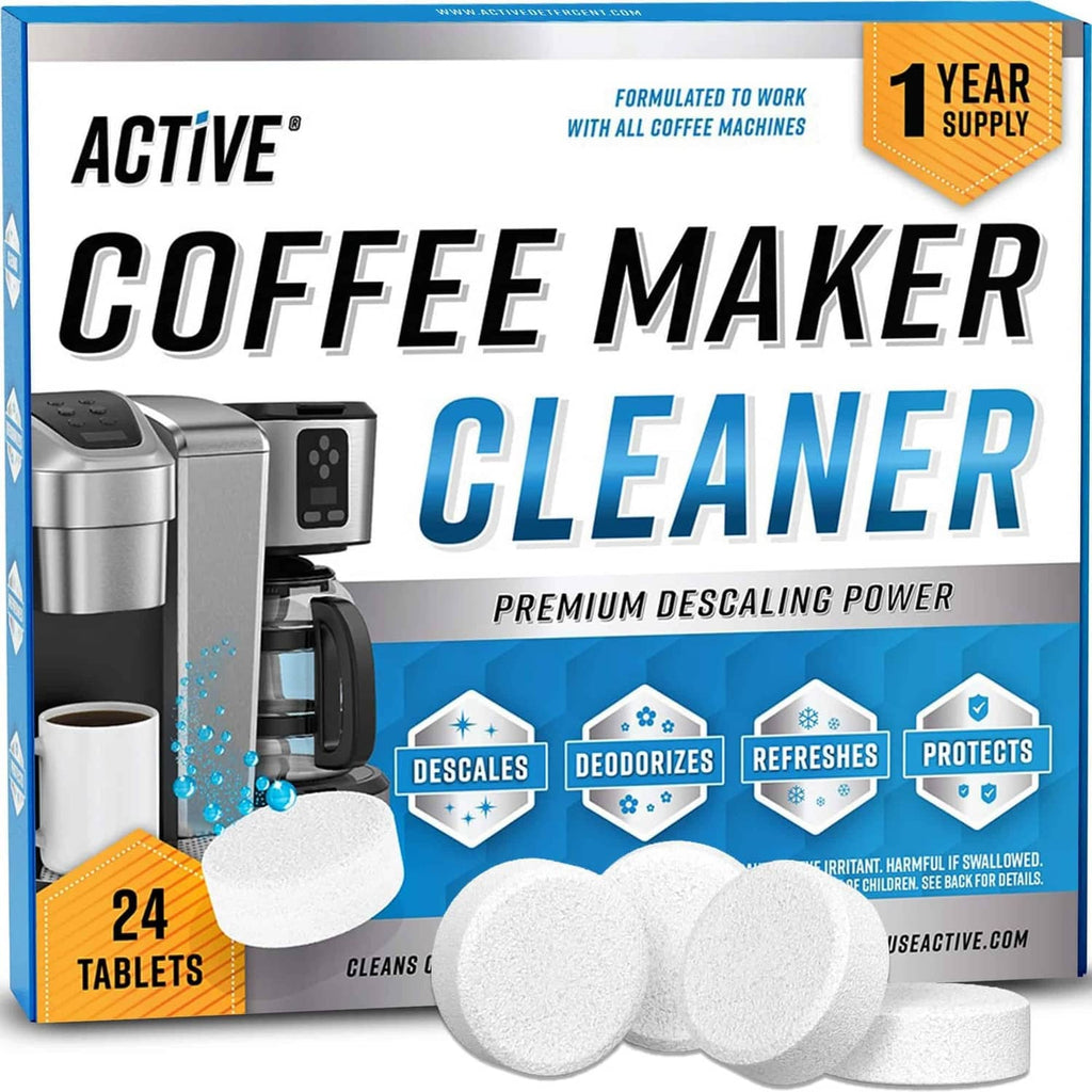 Coffee maker cleaner descaling tablets pack with 24 white tablets