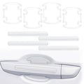 Clear 3D door handle scratch protector set with molded pieces and handle covers
