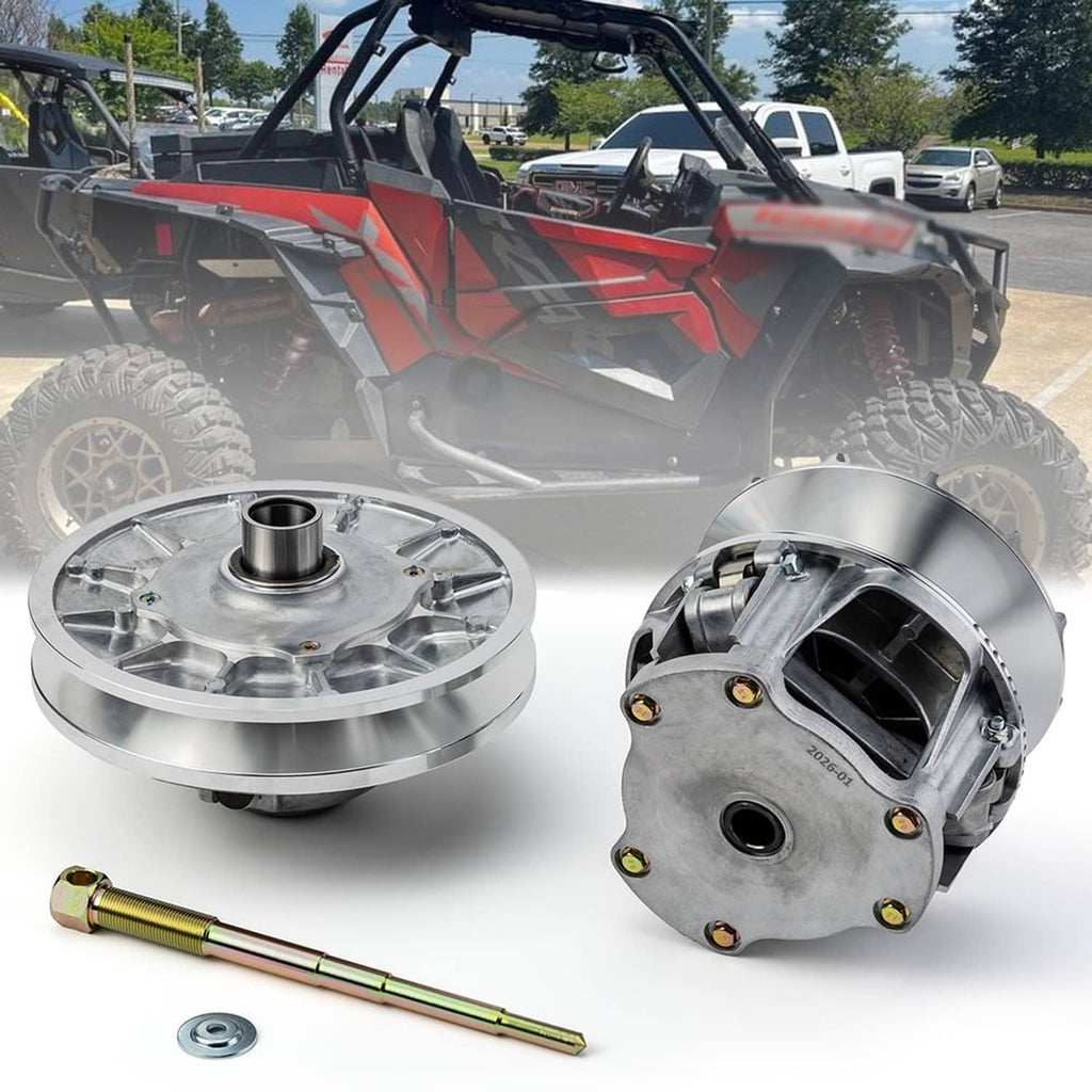 Clutch pulley and puller tool kit, silver aluminum with rod and hardware