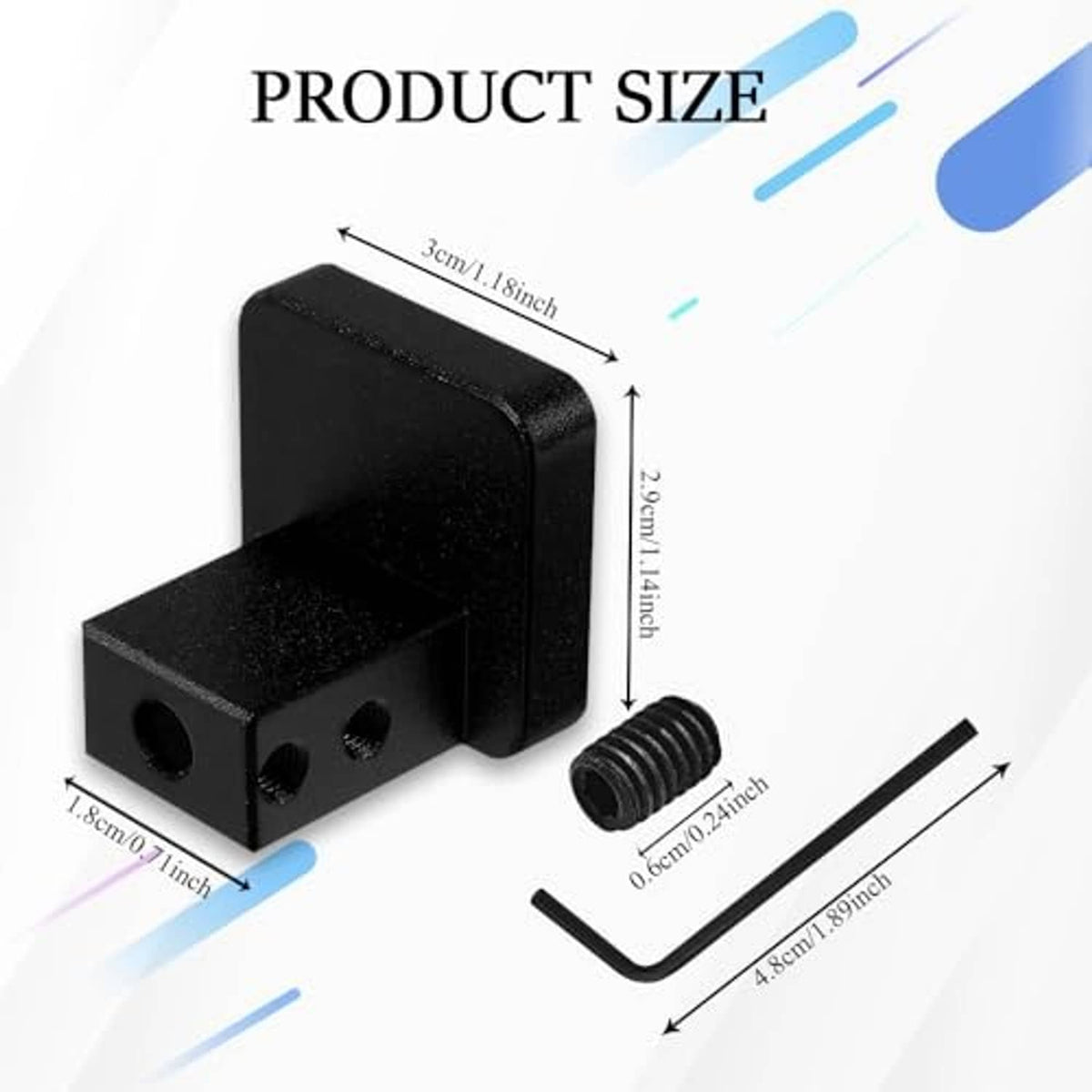 Black hood release latch handle replacement kit with dimensions diagram and hex wrench