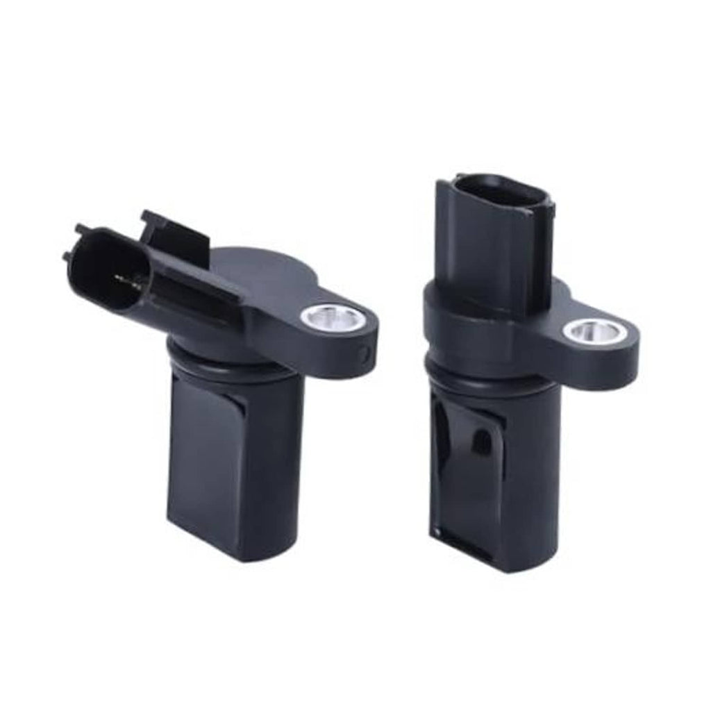 Pair of black camshaft position sensors (left and right) with connector plugs