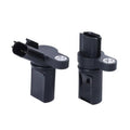 Pair of black camshaft position sensors (left and right) with connector plugs