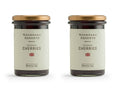 Woodford Reserve bourbon barrel cherries jars, glass with gold lids, two pack