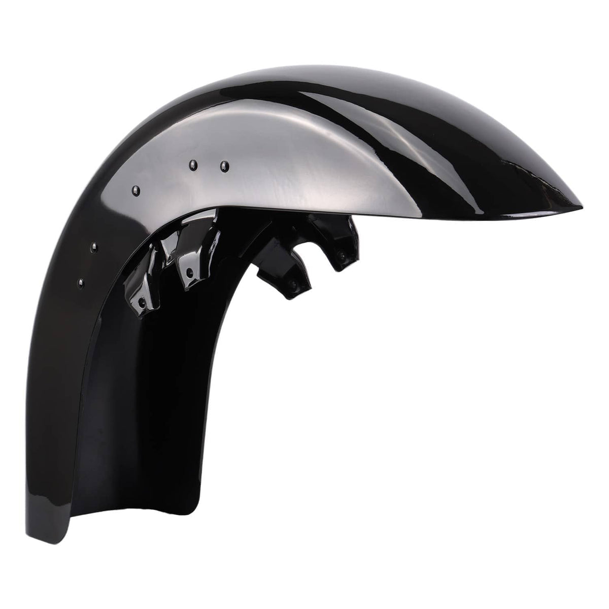 Two-piece look black and silver underside front fender with mounting brackets