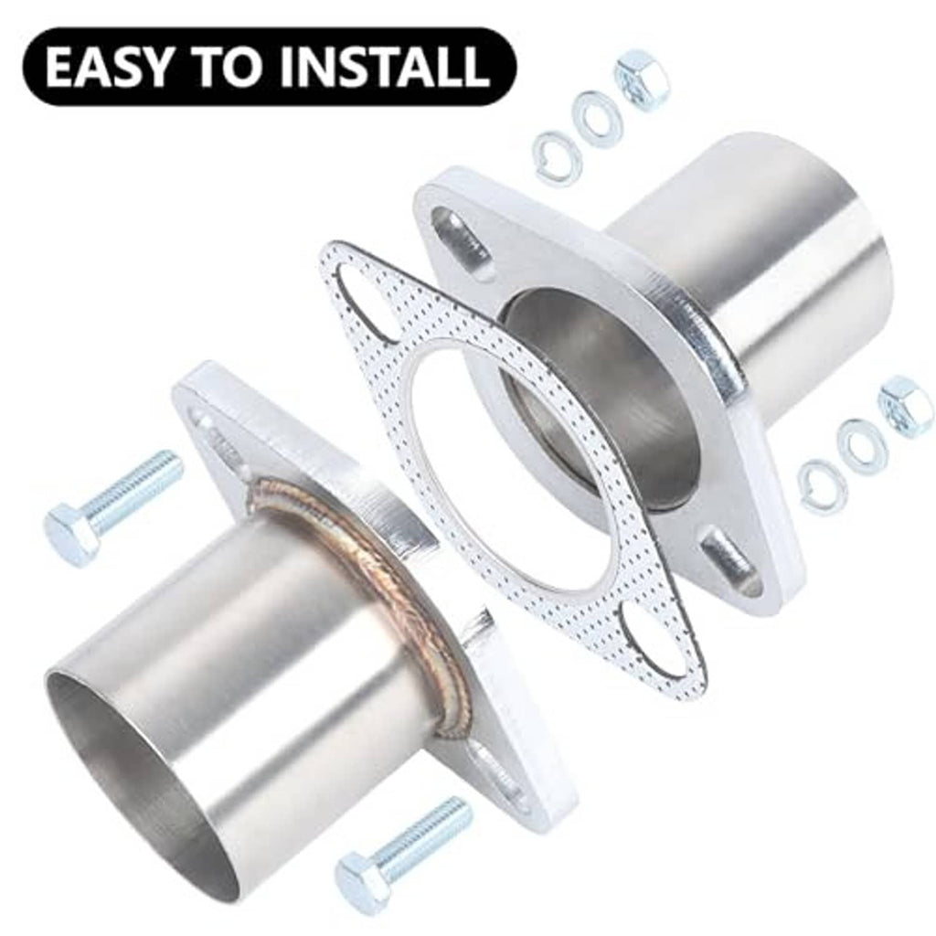 Exhaust flange repair kit with gasket, two flanges, bolts, and washers for 2.5 in.