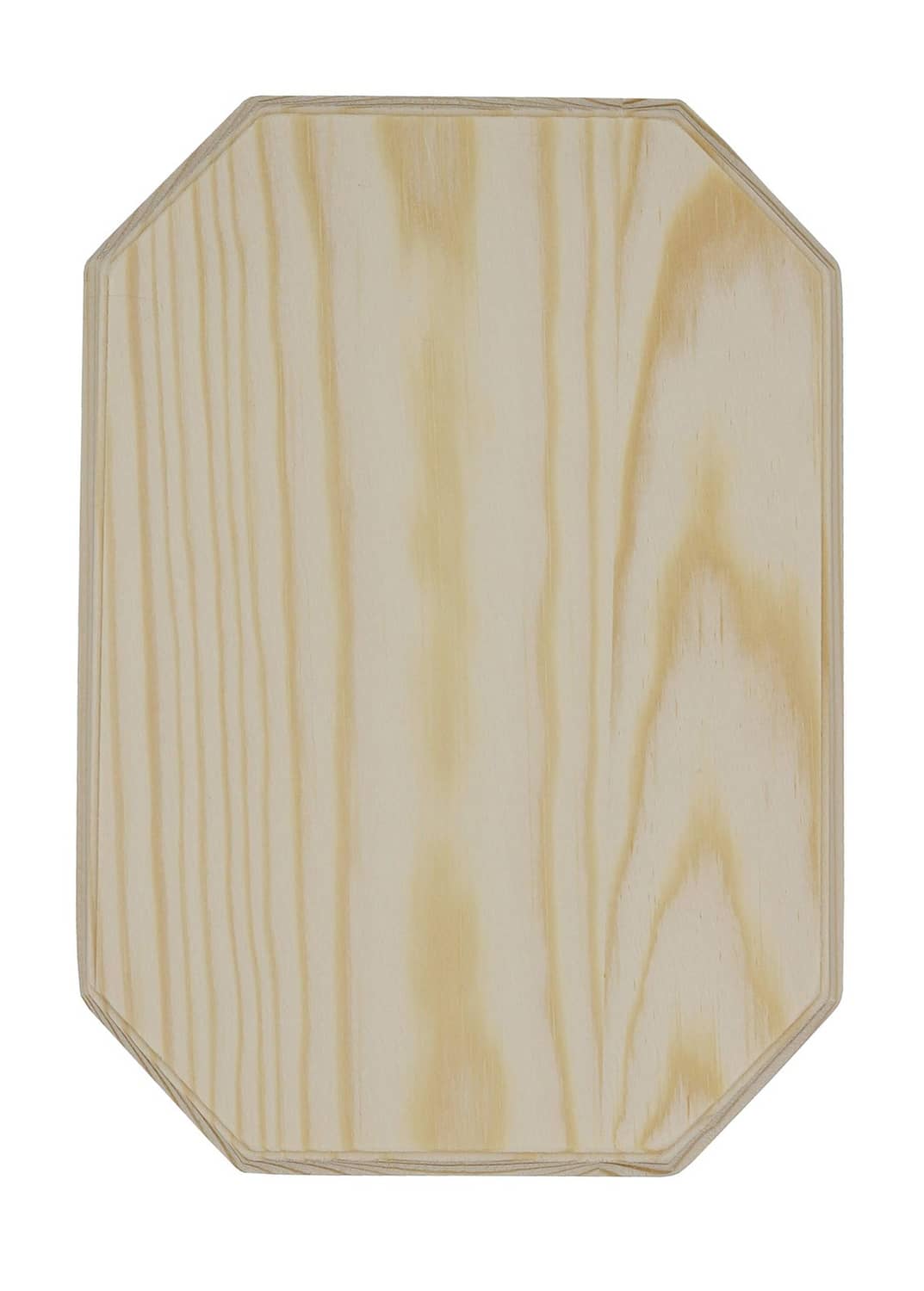 Unfinished light wood octagon plaque, smooth blank face for crafting