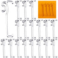 Assorted silver metal valance retainer clips, multiple U-hook pieces